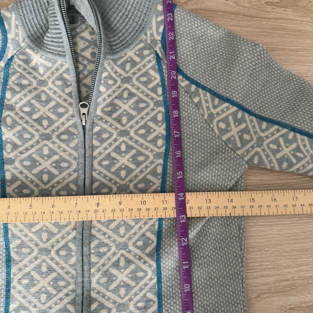 Smartwool XS Dacono Ski Full Zip Sweater Merino Wool Nordic Grey Hike Winter - Picture 6 of 7